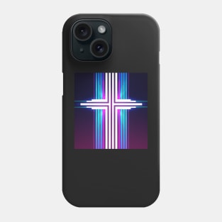 Synthwave stripes cross Phone Case