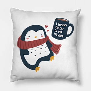 Warm Penguin Love Pillow