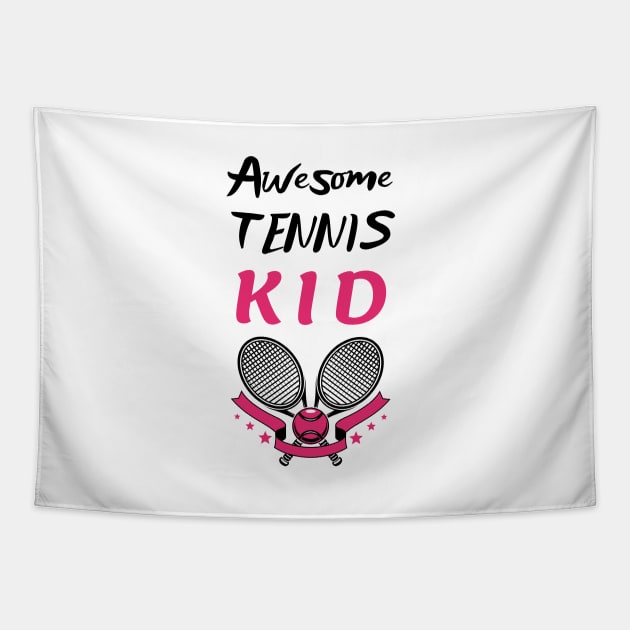 US Open Tennis Kid Racket and Ball Tapestry by TopTennisMerch