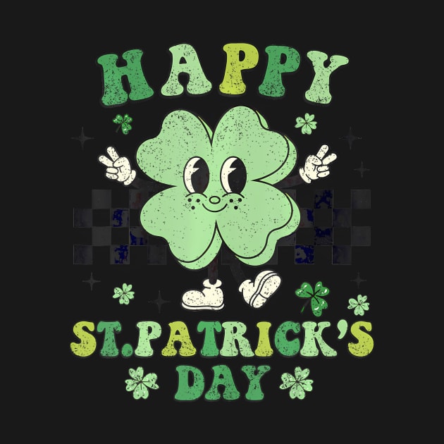 Groovy  St Patricks Day Shamrock Clover For Women Kids by BeliefPrint Studio