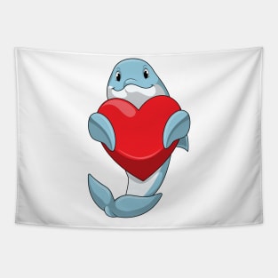 Dolphin with Heart Tapestry