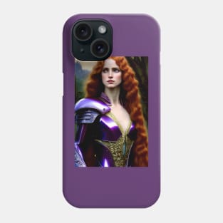 Lady Knight In Purple Armour Phone Case