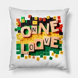 One Love: Jamaican Vibes Scrabble Tee Pillow