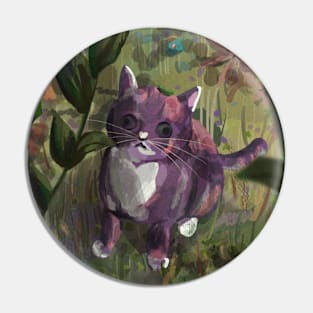 Purple cat painting Pin