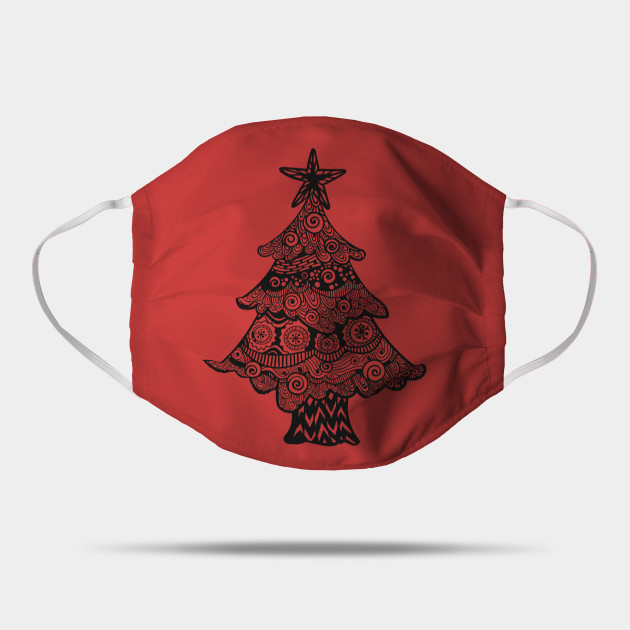 Christmas Tree Zentangle Design Christmas Mask Teepublic