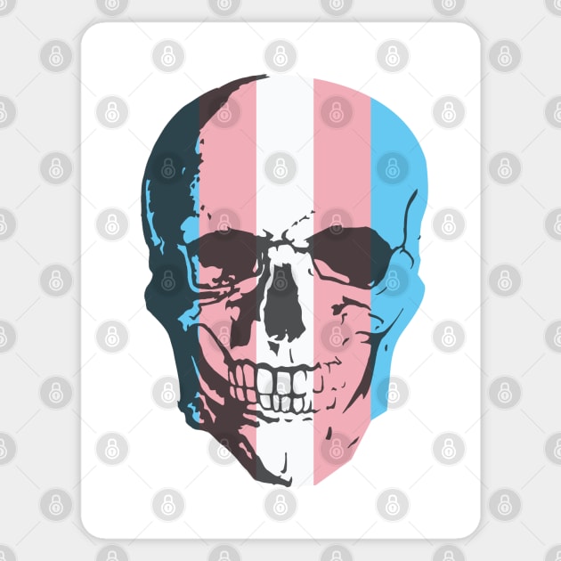 Trans flag skull - Skeleton - Sticker