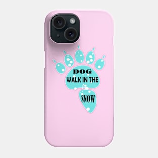 Dog Walk in the Snow Phone Case