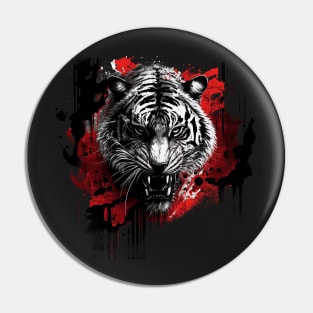 Urban Jungle King: A Graffiti-Style Tiger in the City Pin