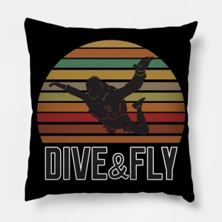 Vintage skydiving Pillow
