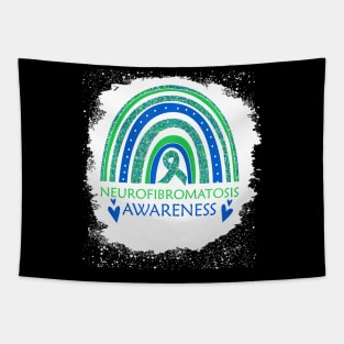 Neurofibromatosis Awareness Bleach  Blue Green Ribon Tapestry