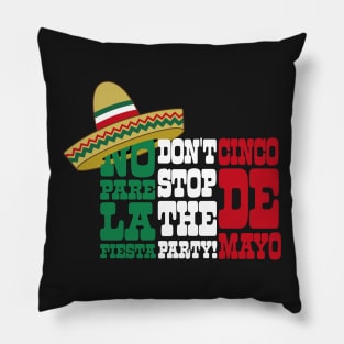 Cinco De Mayo May 5 Mexican Flag Celebration T-Shirt Pillow