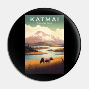 Katmai National Park Travel Poster Pin