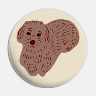 Fluffy Brown Doggie Pin