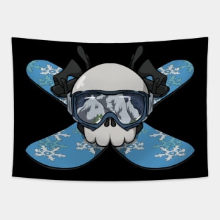 Snowboarding crew Jolly Roger pirate flag (no caption) Tapestry