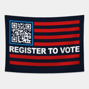 Register To Vote American Flag QR Code Tapestry