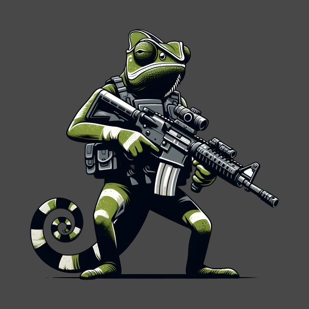 Tactical Cameleon Mastery Tee: Where Style Meets Stealth" by Rawlifegraphic