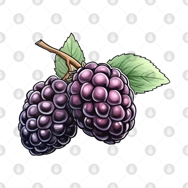 Blackberry Fruit Art by Pastel Craft