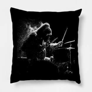 gorilla drummer Pillow