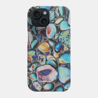 Magic beach pebbles: trippy retro edit of abstract nature photography Phone Case