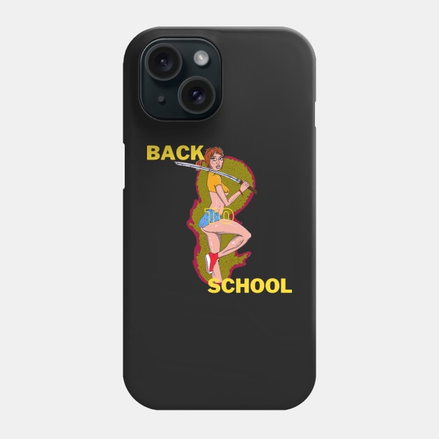 Back To School Punk Katana Girl Phone Case by FilMate