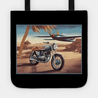 Vintage Cafe racer 50s vibe motorcycle Tote