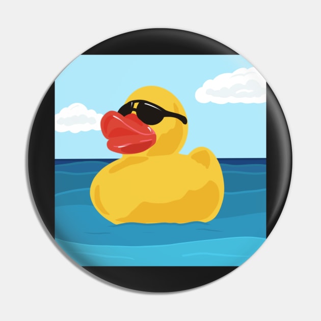 Yellow Rubber Duck in Sunglasses Pin by NattyDesigns