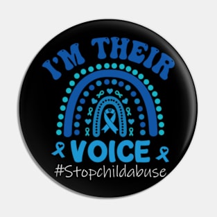 I'm Their Voice Heart Child Abuse Awareness Month Prevention Pin