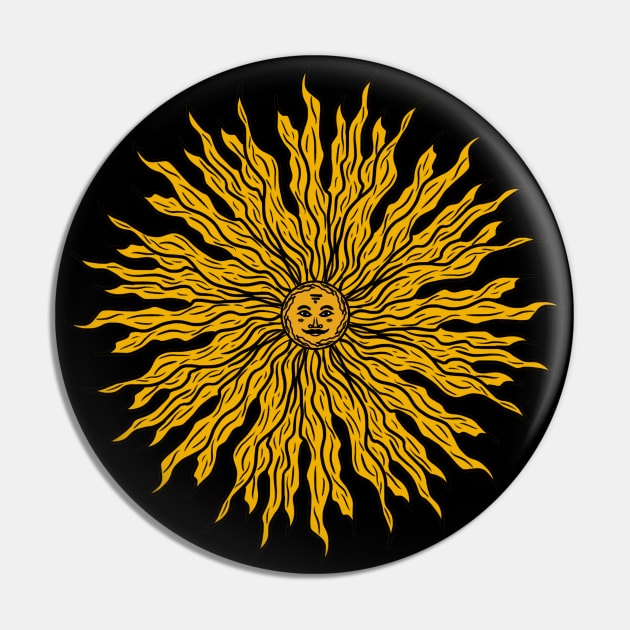 Spiritual Celestial Sun Pin by Mixmediarts 