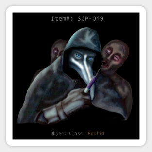 scp 049 and scp 035 holding roses | Sticker