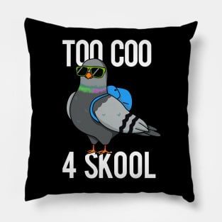 Too Coo For Skoo Cute School Bird Pun Pillow