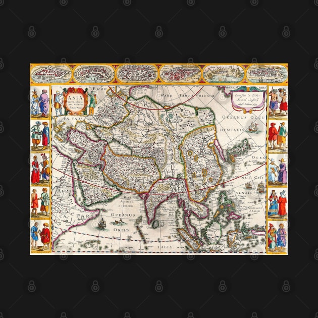 Henricus Hondius - Asia Map Circa 1631 -  Ancient Maps by Culturio
