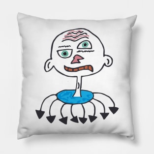 Otto The Autonomous Ominous Octopus (Colorized) Pillow