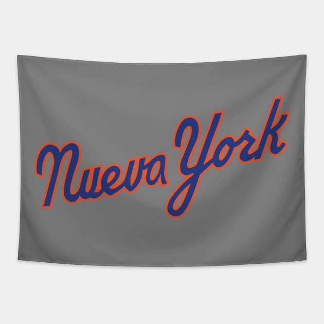 Los Mets de Nueva York - 80s Scirpt Tapestry by bintburydesigns
