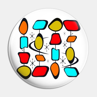 1950s inspired abstract design Pin