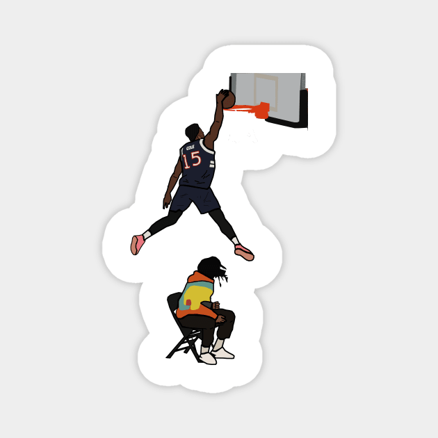 Dennis Smith Jr 2019 NBA Slam Dunk Contest Jump Over J Cole - New York Knicks Magnet by xavierjfong