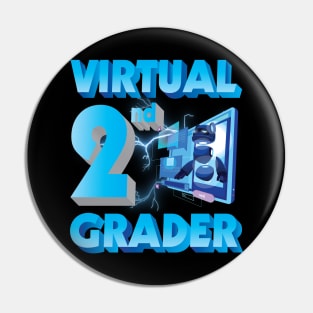 Virtual 2nd Grader Student Teacher Happy Back To School Day Pin