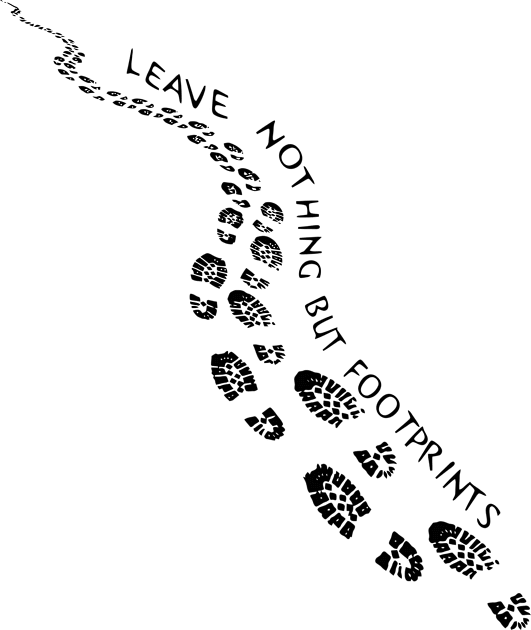 Leave Nothing but Footprints Trail Hiking Trail Hiker Art Kids T-Shirt by TeeCreations