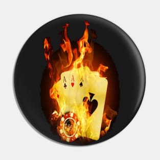 Flaming Cards Pin