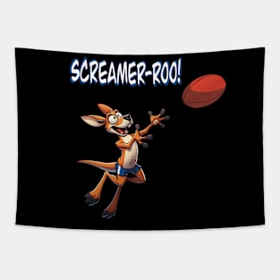 Screamer-roo Australian football kangaroo mark Tapestry