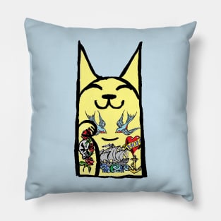 Tattoo,Cat,tattoos,kitten by LowEndGraphics Pillow