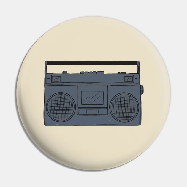 Vintage Boombox Pin by cecececececelia