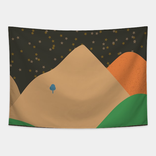 Mountains And Stars Tapestry by waltzart