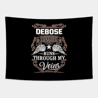 Debose Name T Shirt - Debose Blood Runs Through My Veins Gift Item Tapestry