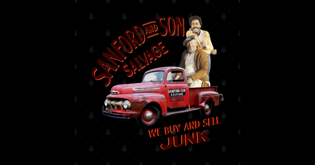 Sanford And Son Salvage Worn Truck Sanford And Son Tv Show Sticker Teepublic 4950