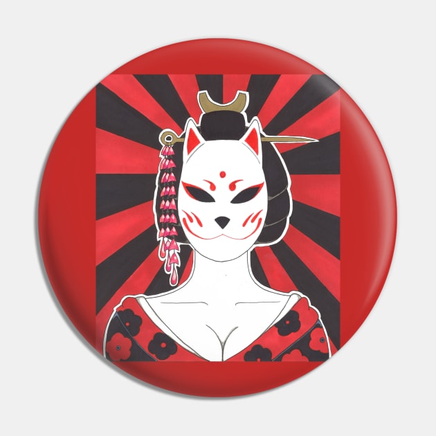 The Kitsune Pin by DraggucciArts