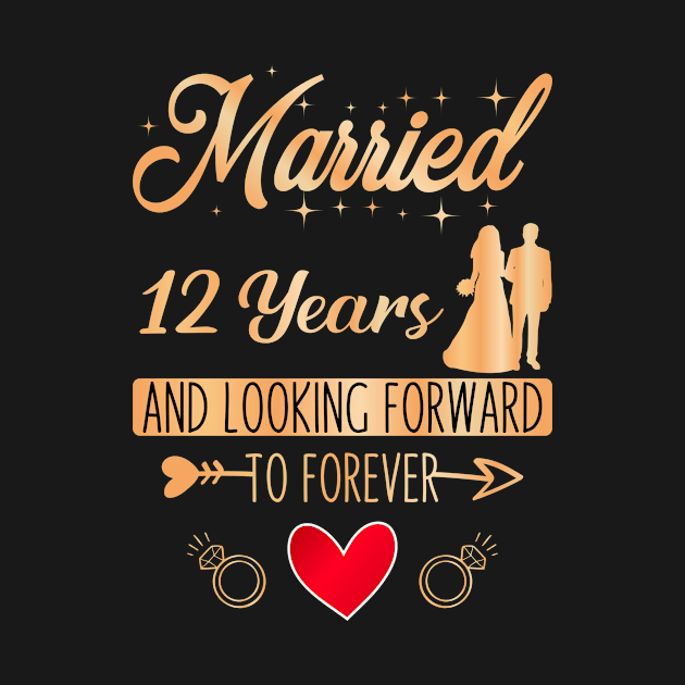 Husband & Wife Married 12 Years Wedding Anniversary for couples by loveshop