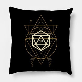 Esoteric Polyhedral D20 Dice Tarot One Pillow