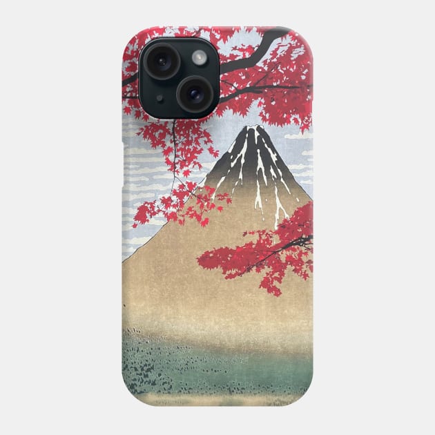 Mount Fuji Maple Leaves Momiji Japan Art Phone Case by geekmethat