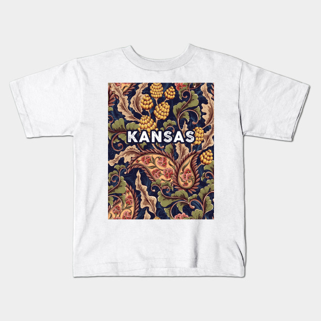 Strong Kansas State Vintage Floral Kansas Kansas Kids T Shirt