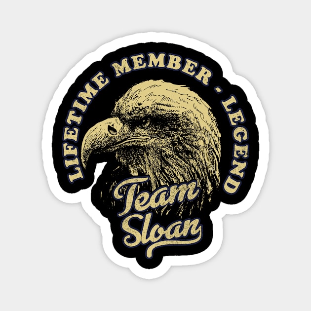 Sloan Name - Lifetime Member Legend - Eagle Magnet by Stacy Peters Art